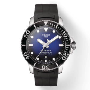 Tissot Seastar 1000 Powermatic 80 Blue Dial Black Rubber Strap Watch For Men - T120.407.17.041.00