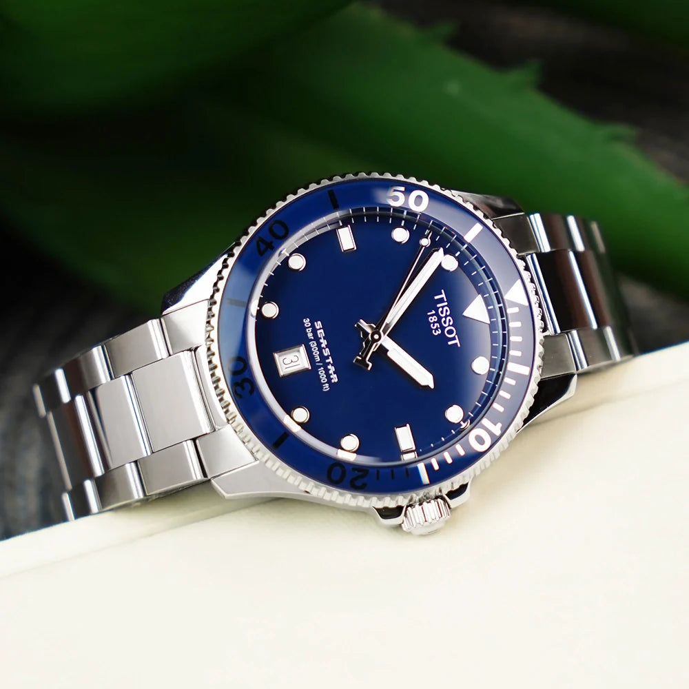 Tissot T120.410.11.041.00 Seastar 1000 Men’s Watch – Blue Dial & Silver Stainless Steel Bracelet