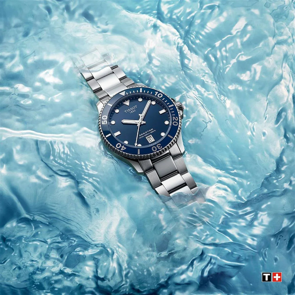 Tissot T120.410.11.041.00 Seastar 1000 Men’s Watch – Blue Dial & Silver Stainless Steel Bracelet