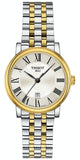 Tissot T122.210.22.033.00 T-Classic Carson Premium Quartz Women's Watch – Silver Dial & Two-Tone Steel Bracelet