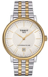 Tissot T122.407.22.031.00 Carson Premium Powermatic 80 Men's Watch – White Dial & Two-Tone Steel Bracelet