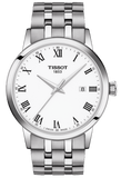 Tissot T129.410.11.013.00 T Classic Dream Quartz Men's Watch – White Dial & Silver Steel Strap