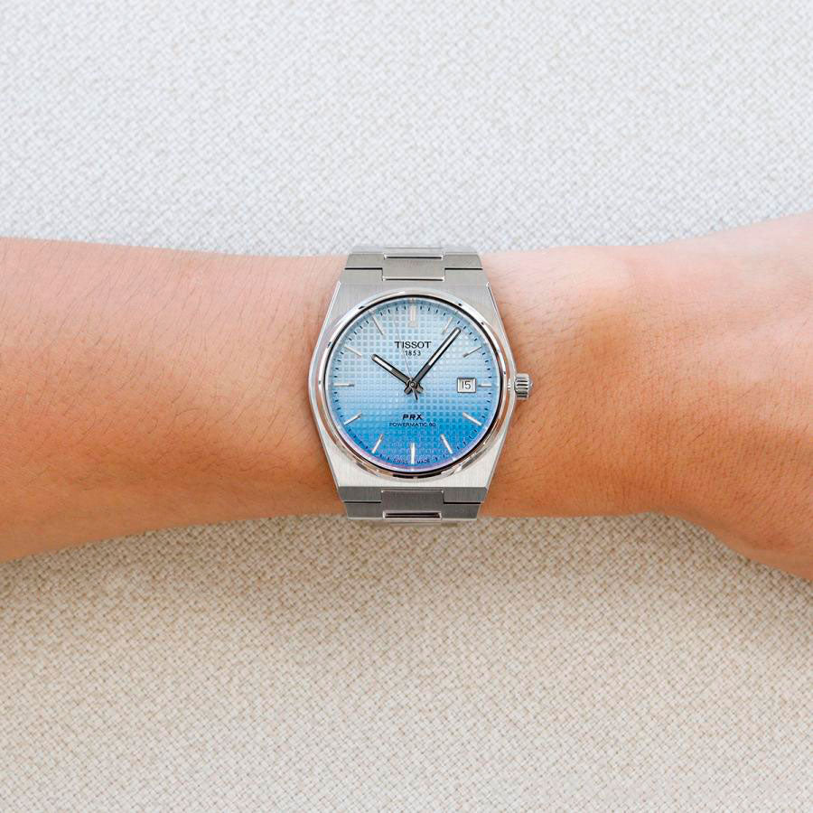 Tissot T137.407.11.351.01 PRX Powermatic 80 Men's Watch – Gradient Blue Dial & Silver Steel Strap