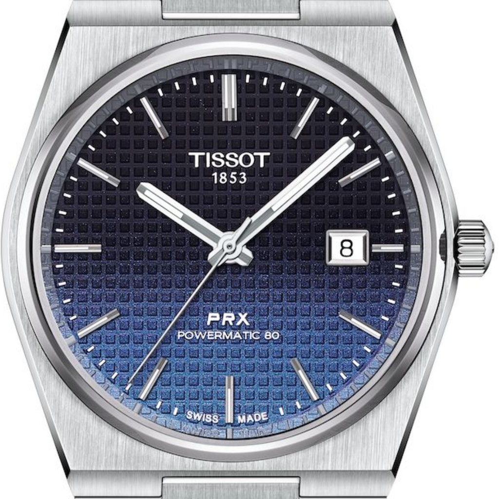 Tissot Powermatic 80 Automatic Gradient Blue Dial Silver Steel Strap Watch for Men - T137.407.11.051.01