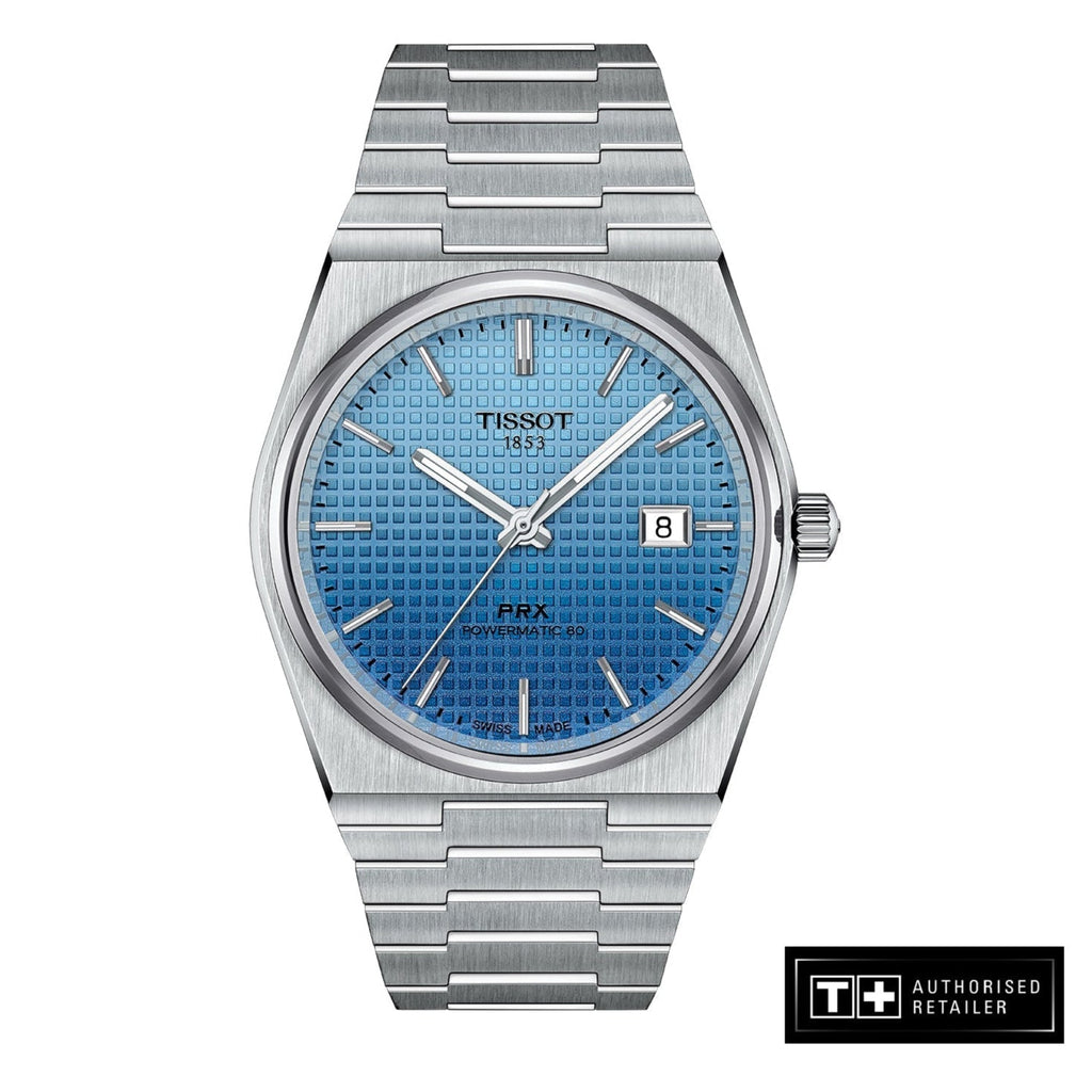 Tissot PRX Powermatic 80 Gradient Blue Dial Silver Steel Strap Watch for Men - T137.407.11.351.01