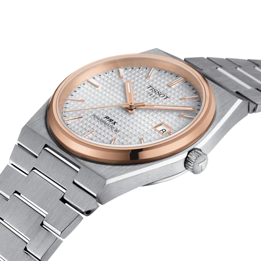 Tissot PRX Powermatic 80 Silver Dial Silver Steel Strap Watch For Men - T1374072203100