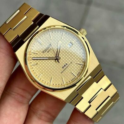 Tissot T137.407.33.021.00 PRX Powermatic 80 Men's Watch – Gold Dial & Gold Steel Strap