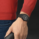 Tissot T137.907.97.201.00 PRX Powermatic 80 Men's Watch – Carbon Black Dial & Black Rubber Strap