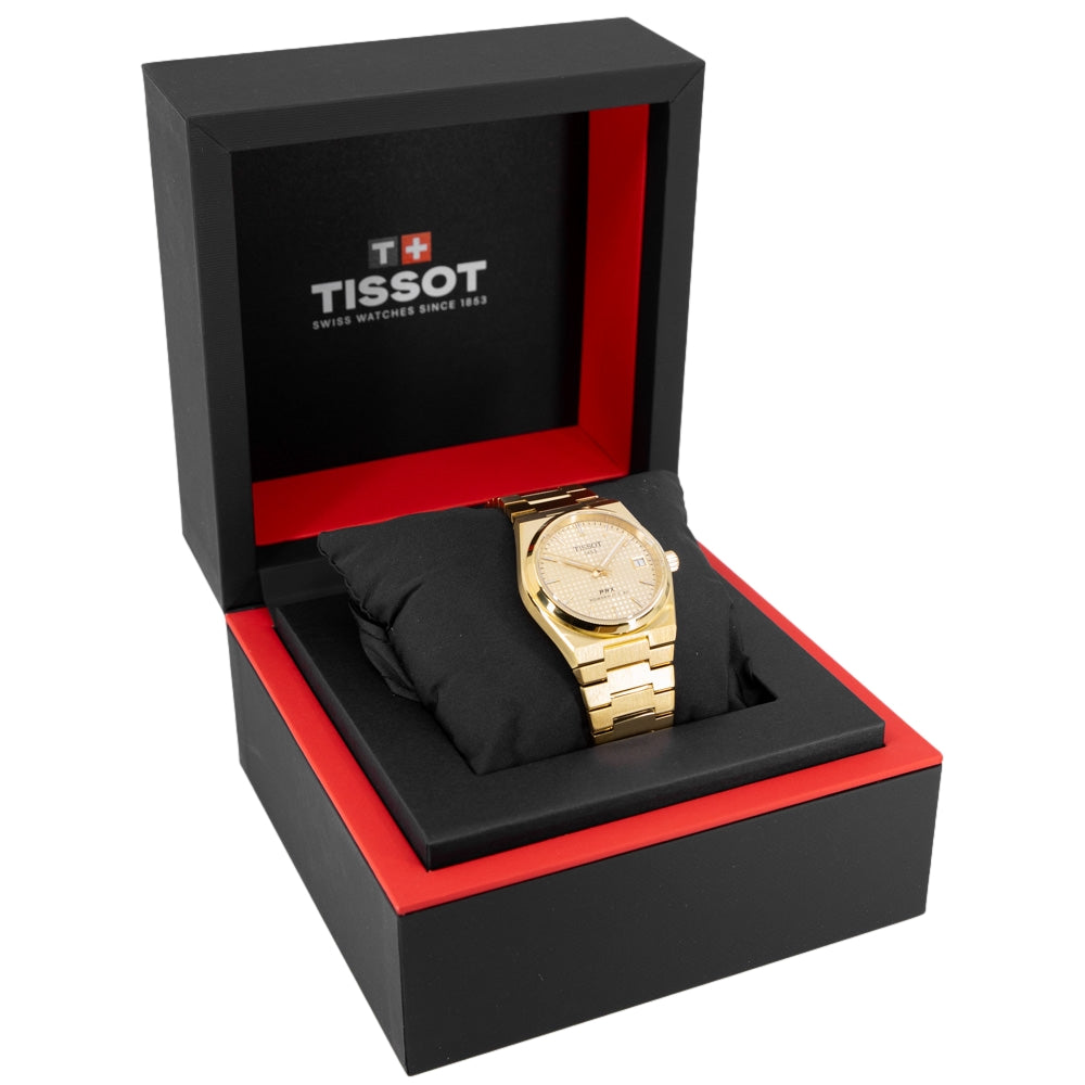 Tissot PRX Powermatic 80 Gold Dial Gold Steel Strap Watch for Men - T137.207.33.021.00