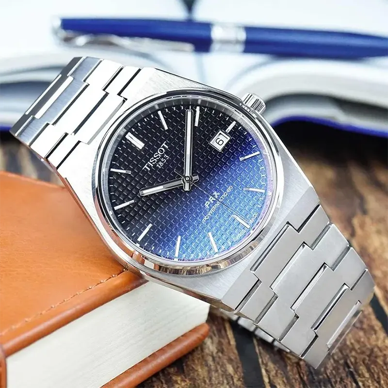 Tissot T137.407.11.051.01 Powermatic 80 Men's Watch – Gradient Blue Dial & Silver Steel Strap