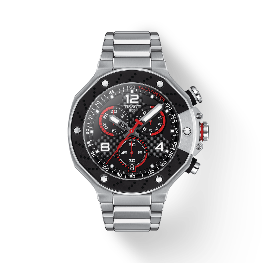 Tissot T Race Moto GP Limited Edition Chronograph Black Dial Silver Steel Strap Watch for Men - T141.417.11.057.00