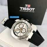 Tissot T141.417.17.011.00 T-Race Chronograph Men’s Watch – White Dial & Black Rubber Strap