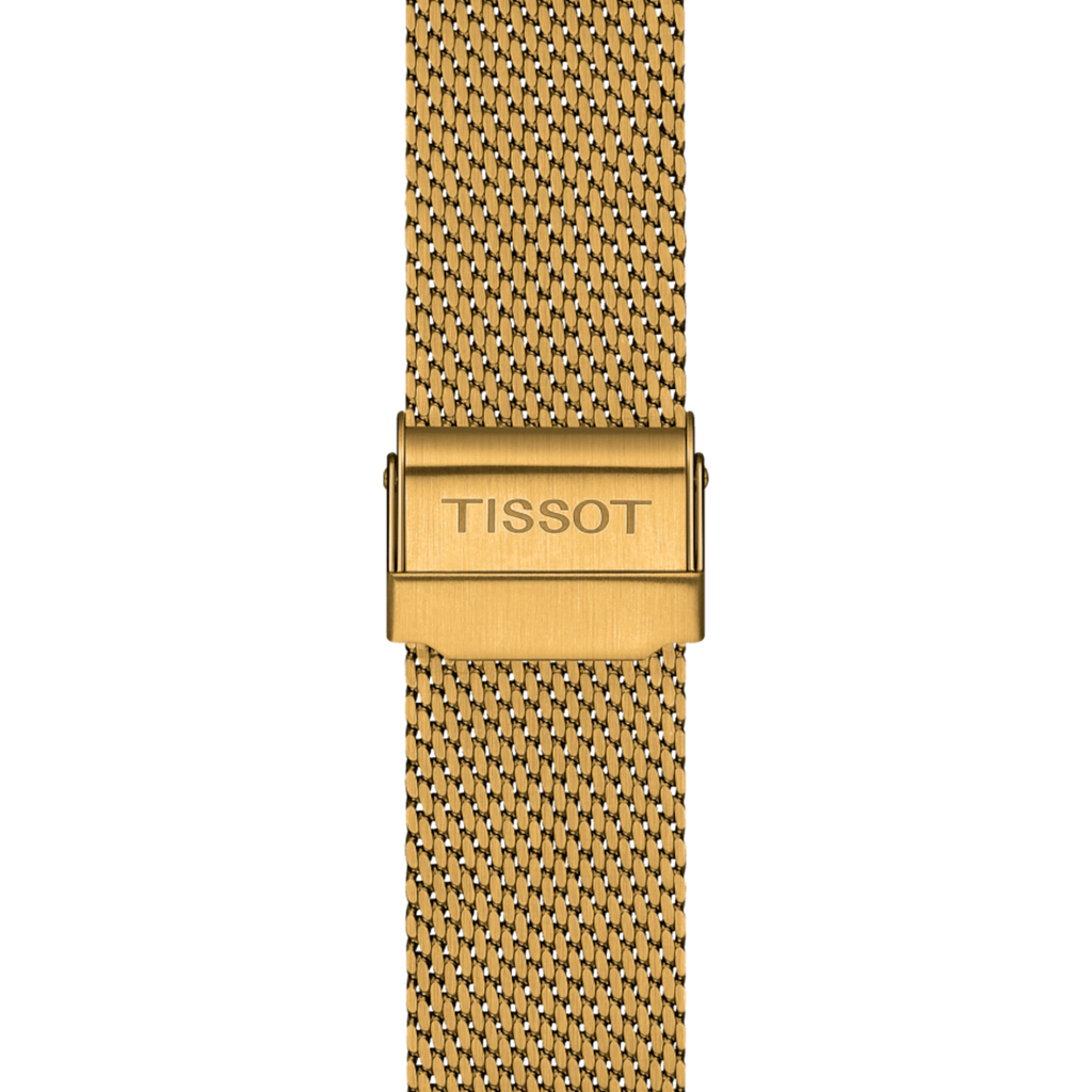 Tissot Everytime Gent Gold Dial Gold Mesh Bracelet Watch for Men - T143.410.33.021.00