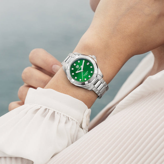 Tag Heuer Aquaracer Emerald Green Dial Watch for Women - WBD1316.BA0740