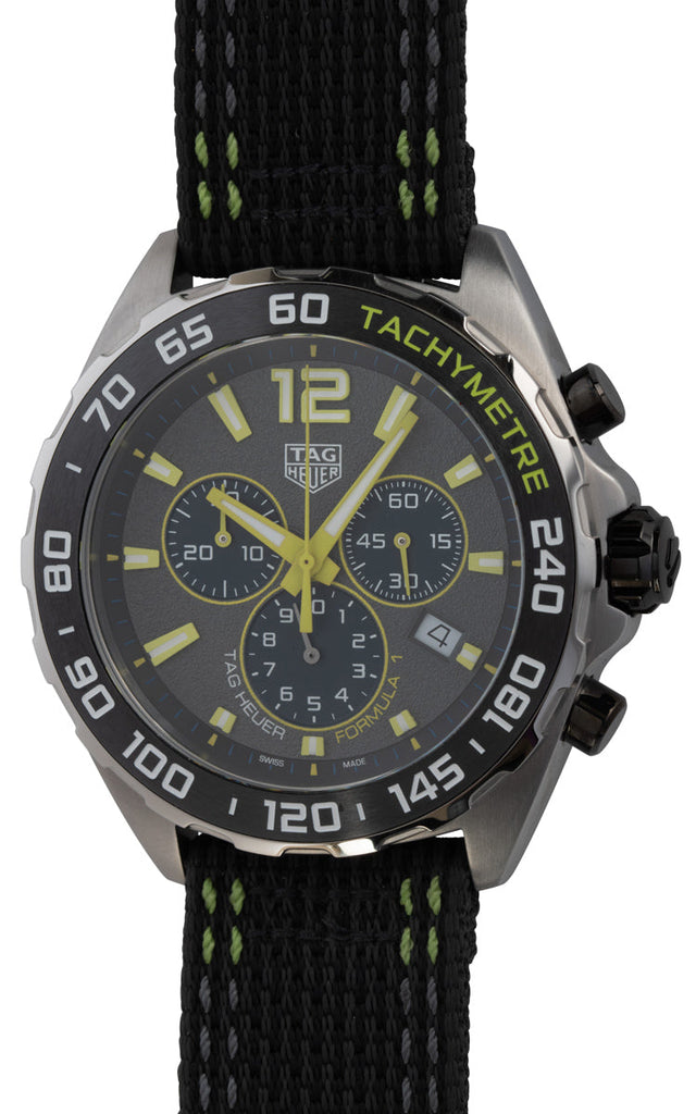 Tag Heuer Formula 1 Chronograph Grey Dial Black Nylon Strap Watch for Men - CAZ101AG.FC8304