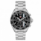 Tag Heuer Formula 1 Chronograph Black Dial Silver Steel Strap Watch for Men - CAZ101H.BA0842