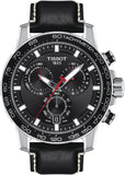 Tissot T125.617.16.051.00 Supersport Chrono Men's Watch – Black Dial & Black Leather Strap