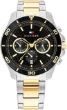 Tommy Hilfiger 1792095 Jordon Chronograph Quartz Men's Watch – Black Dial & Two-Tone Steel Bracelet