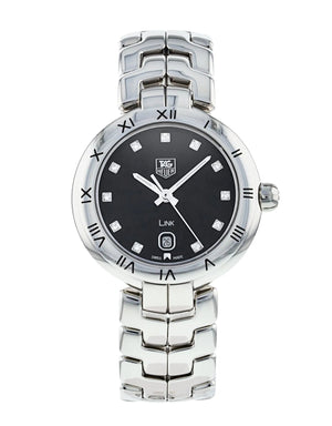 Tag Heuer Link Quartz Diamonds Black Dial Silver Steel Strap Watch for Women - WAT1410.BA0954