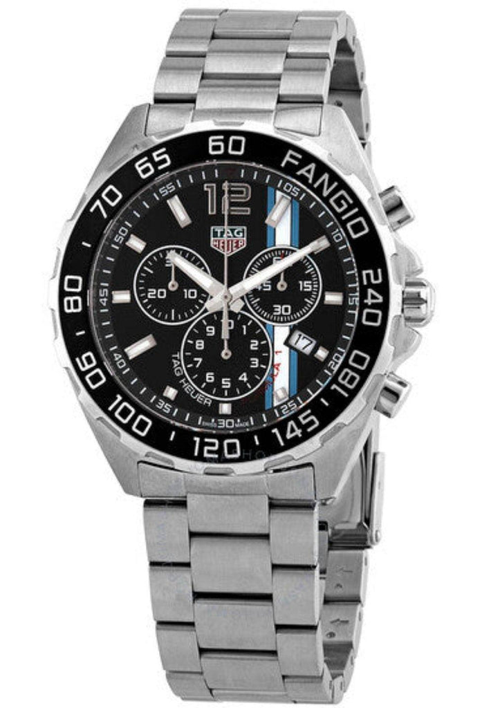 Tag Heuer Formula 1 Chronograph Black Dial Silver Steel Strap Watch for Men - CAZ101H.BA0842
