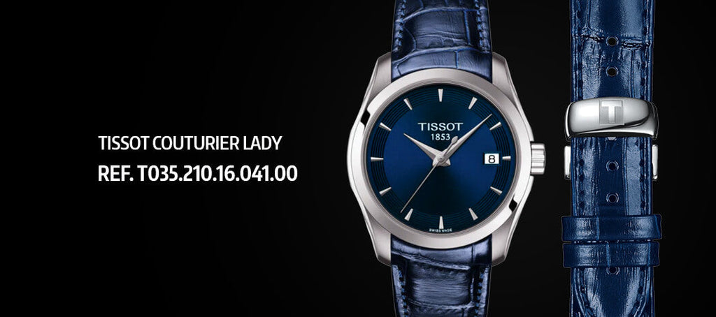 Tissot Couturier Lady Blue Dial Blue Leather Strap Watch for Women - T035.210.16.041.00