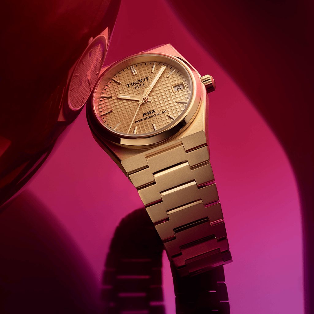 Tissot T137.207.33.021.00 PRX Powermatic 80 Men's Watch – Gold Dial & Gold Steel Strap