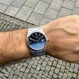 Tissot T137.407.11.051.01 Powermatic 80 Men's Watch – Gradient Blue Dial & Silver Steel Strap