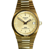 Tissot PRX Powermatic 80 Gold Dial Gold Steel Strap Watch for Men - T137.207.33.021.00