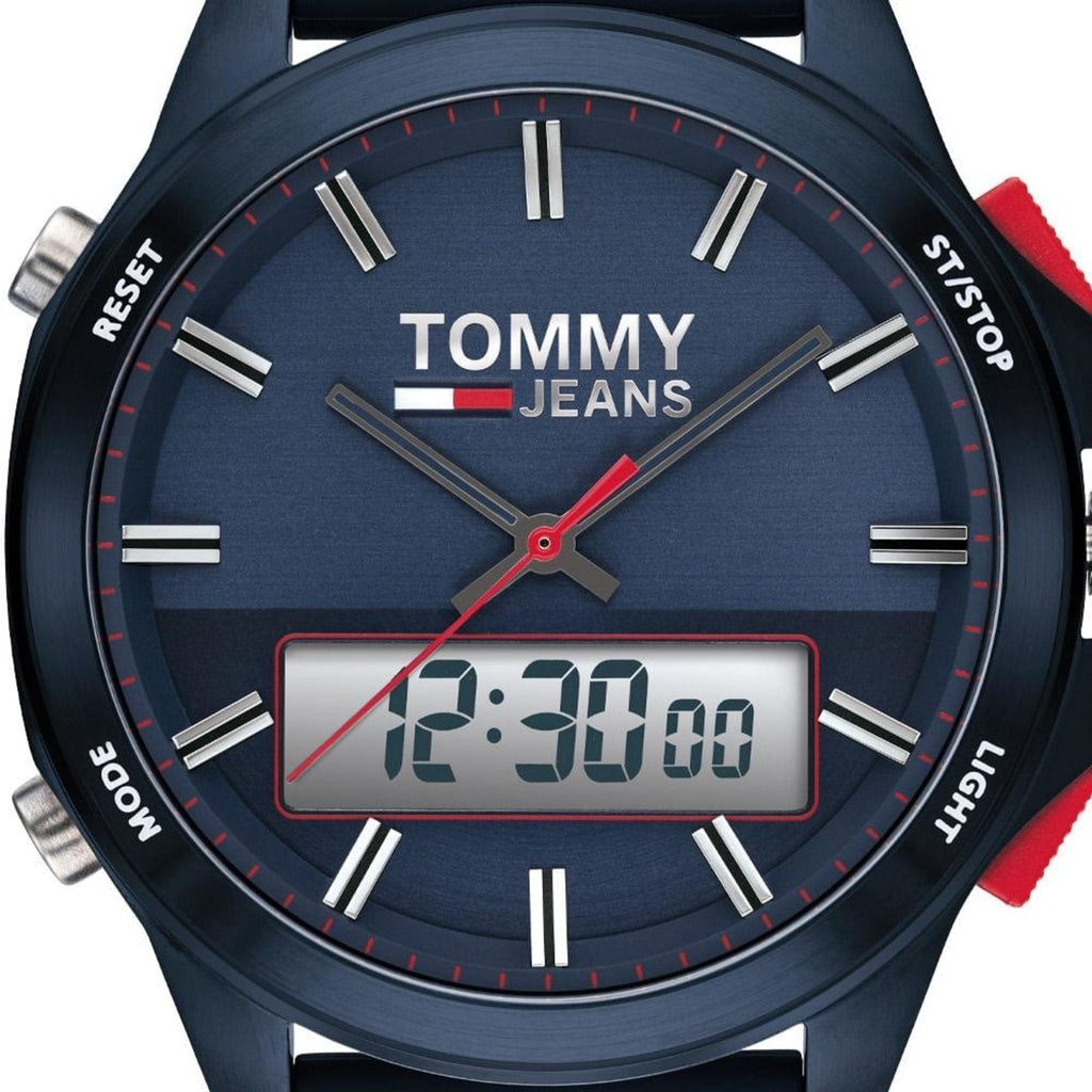 Tommy Hilfiger Digital Analog Blue Dial Blue Rubber Strap Watch For Men - 1791761