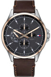 Tommy Hilfiger 1791615 Shawn Multifunction Men's Watch – Grey Dial & Brown Leather Strap
