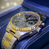 Maserati Competizione Chronograph Black Dial Two Tone Steel Strap Watch For Men - R8853100016