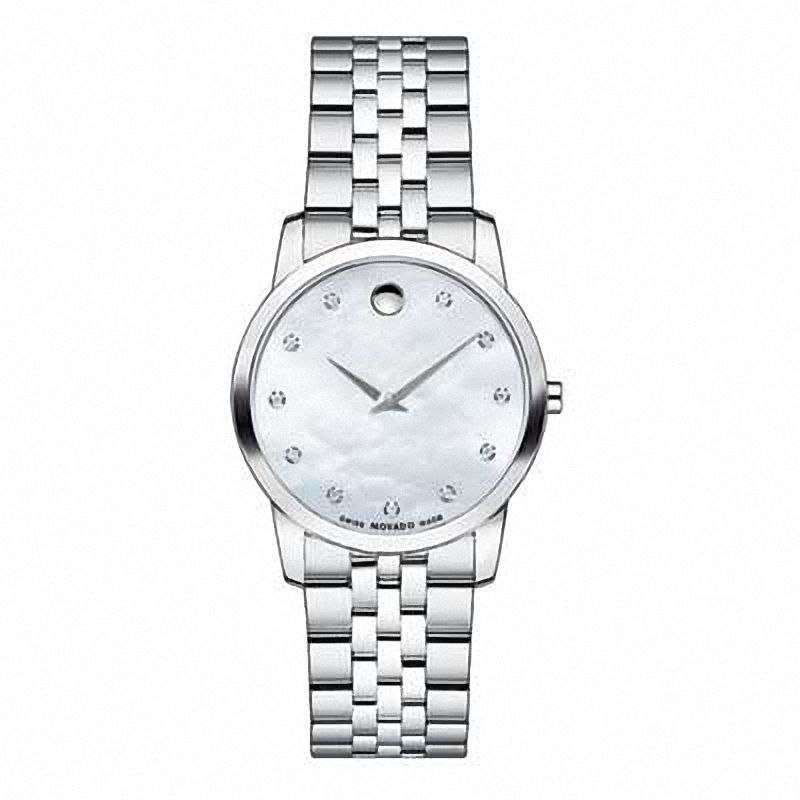Movado Museum Classic Mother of Pearl Dial Silver Steel Strap Watch For Women - 0606612