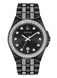 Bulova 98K101 Men's Two-Tone Crystal Collection Watch with Black Dial & Steel Bracelet