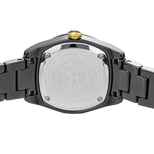 Versace DV One Mini Black Dial Black Steel Strap Watch for Women - VE9F00124