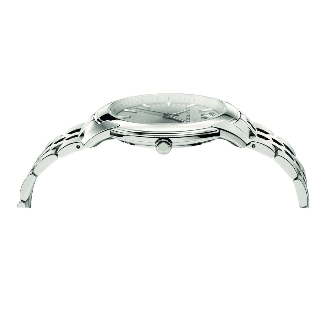 Versace V-Urban Light Blue Dial Silver Steel Strap Watch for Men - VELQ00419