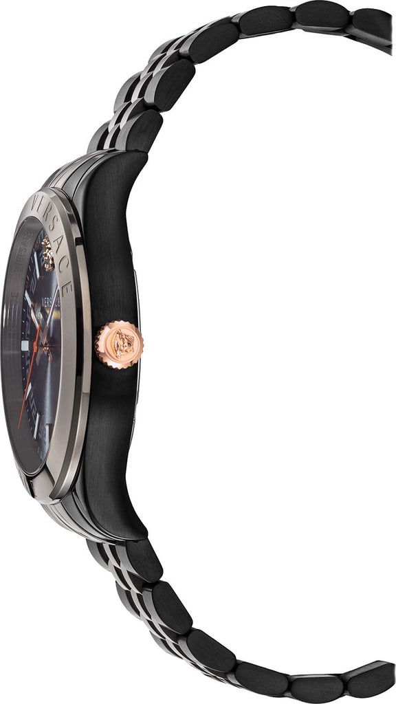 Versace Hellenyium Analog Black Dial Black Steel Strap Watch For Men - VEVK00320