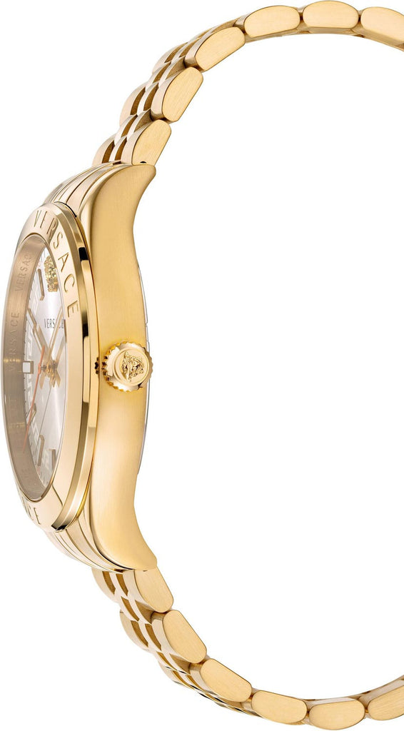 Versace Hellenyium Analog White Dial Gold Steel Strap Watch for Men - VEVK00720