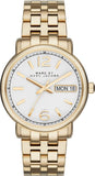 Marc Jacobs Fergus White Dial Gold Steel Strap Watch for Women - MBM8647
