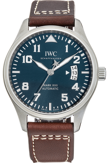 IWC Pilots Watch Mark XVII Edition Le Petit Prince Blue Dial Brown Leather Strap Watch for Men - IW326506
