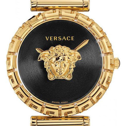 Versace Palazzo Empire Greca Black Dial Gold Mesh Bracelet Watch for Women - VEDV00519