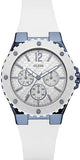 Guess W0149L6 Overdrive Chronograph Quartz Women's Watch – White Dial & White Rubber Strap