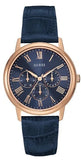 Guess W0496G4 Analog Men's Watch – Blue Dial & Blue Leather Strap