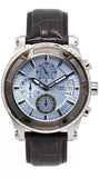 Guess Pinnacle Chronograph Quartz Blue Dial Brown Leather Strap Watch For Men - W0673G1