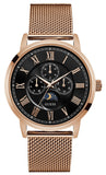 Guess W0871G5 Delancy Men's Watch – Black Dial & Rose Gold Mesh Bracelet