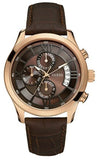Guess W14052G2 Analog Chronograph Men's Watch – Brown Dial & Brown Leather Strap
