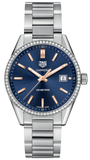 Tag Heuer Carrera Quartz Diamonds Blue Dial Silver Steel Strap Watch for Women - WAR1114.BA0601