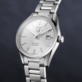 Tag Heuer Carrera Automatic Caliber 5 White Dial Silver Steel Strap Watch for Men - WAR211B.BA0782