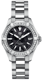 Tag Heuer Aquaracer Quartz Diamonds Black Dial Silver Steel Strap Watch for Women - WAY131P.BA0748