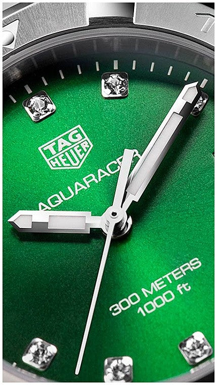 Tag Heuer Aquaracer Diamonds Emerald Green Dial Watch for Women - WBD1316.BA0740