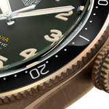 Tag Heuer Autavia Calibre 5 Automatic Olive Green Dial Green Leather Strap Watch for Men - WBE5190.FC8268